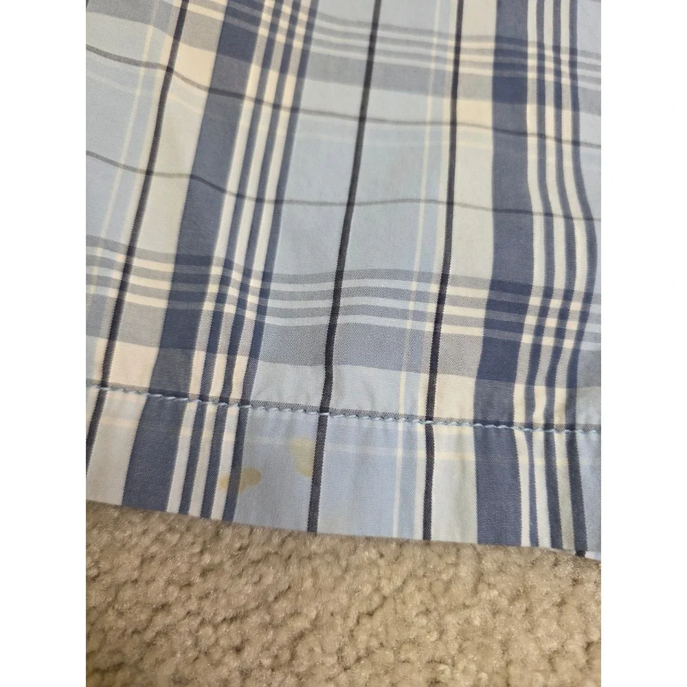 Ecko Unltd Mens Blue White Plaid Cargo Shorts Size 34 Relaxed Summer Casual